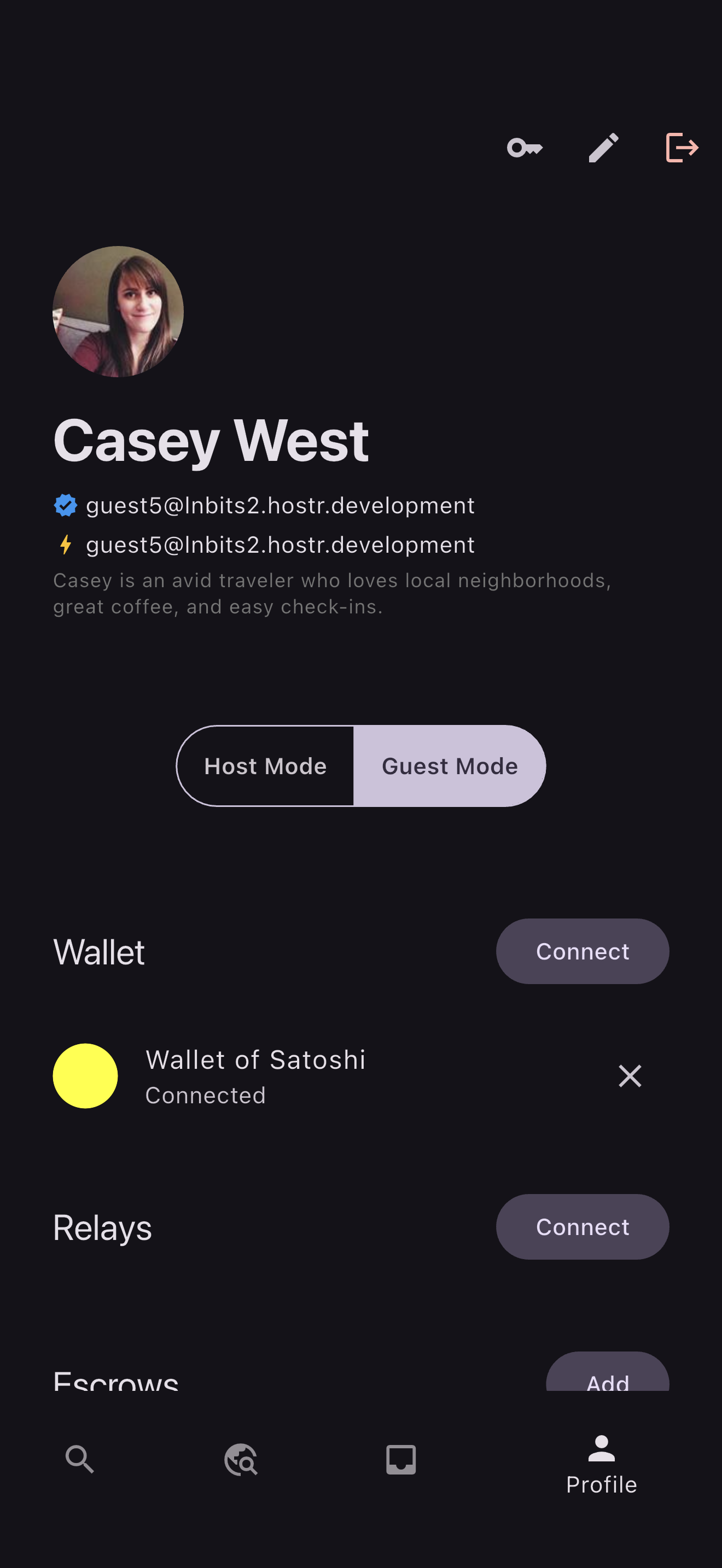 Hostr user profile